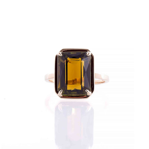 Inel din aur roz 18K cu turmalina naturala