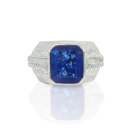 Inel Din Aur Alb 18k cu Tanzanit